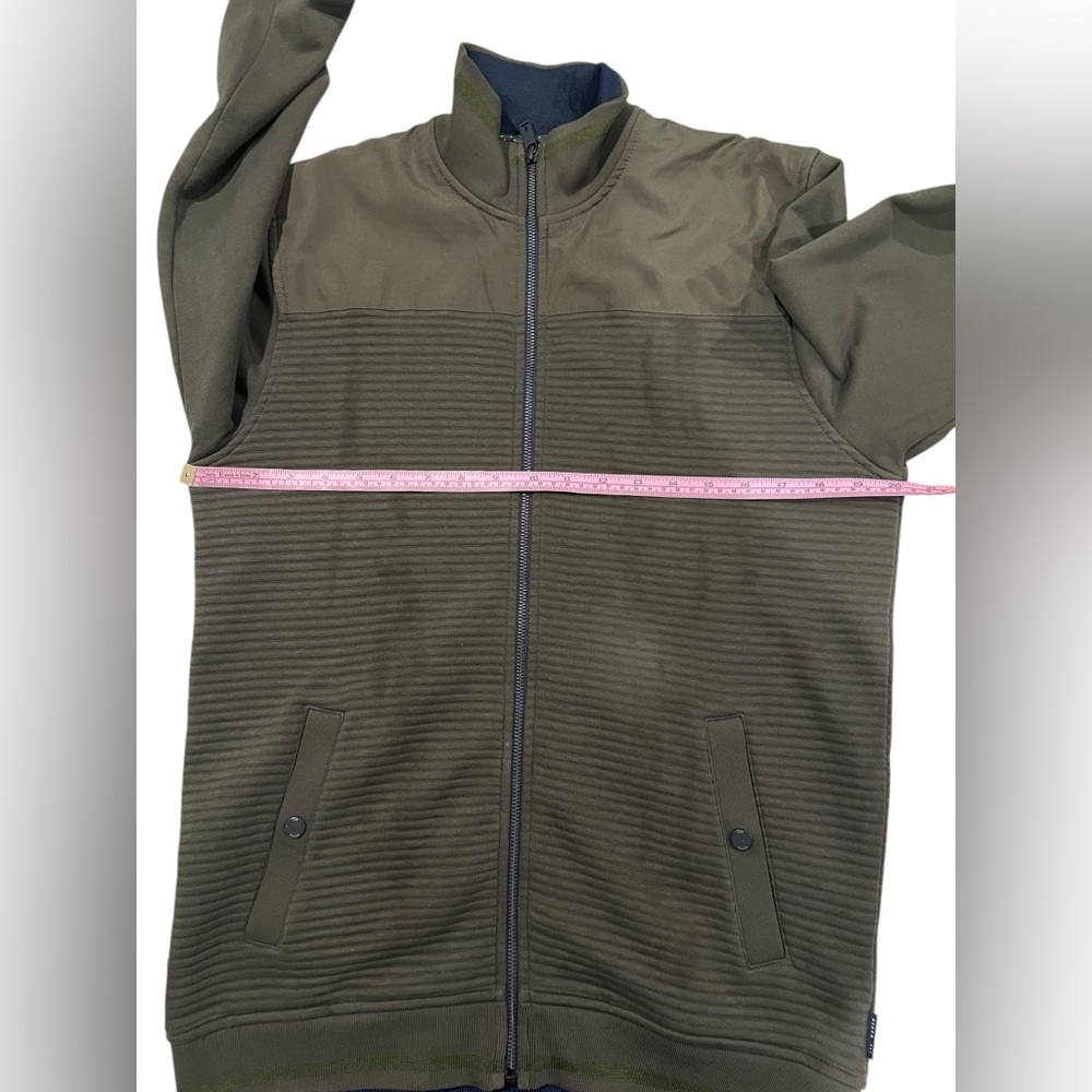 Ted Baker London Quilted Full Zip Jacket Men’s 3 Med Olive Green Sardin * flaws - Picture 5 of 10